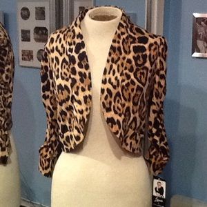 Leopard cropped cardigan Bolero