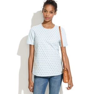 Madewell chambray eyelet top. Size M. Worn