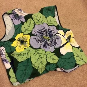 Zara woman floral crop top. M Summer 2014 NWT