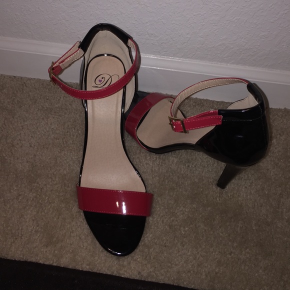 Black and red heels