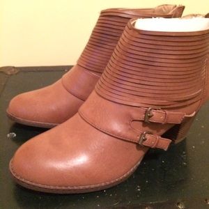 Pink & Pepper Brown Leather Booties