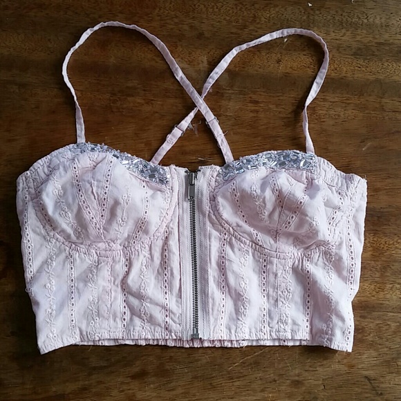 Guess boho pink crop top