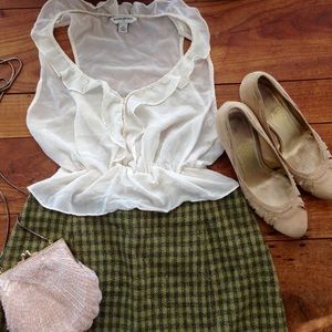 🎈SOLD Ann Taylor Plaid Tweed Skirt