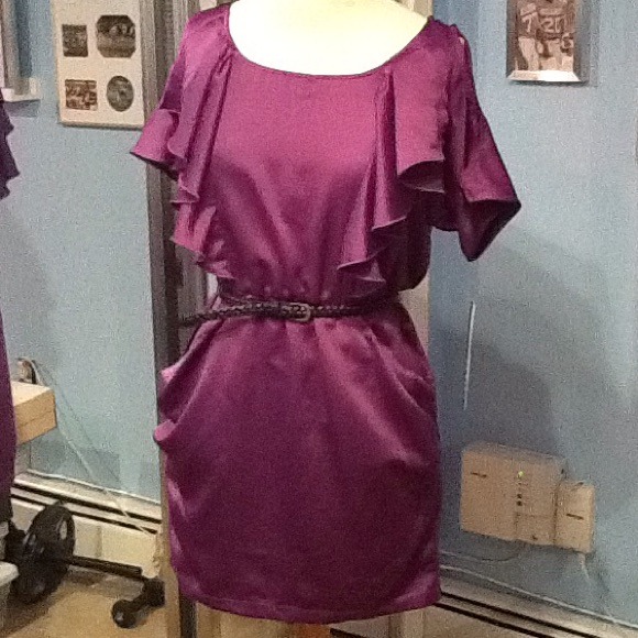 Cute Purple Dress with black belt