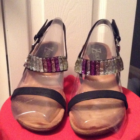 Pearlized Stone Wedge Sandal