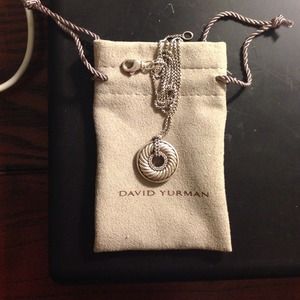 Silver and diamond David Yurman necklace