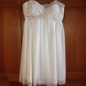 White short dress/wedding dress.