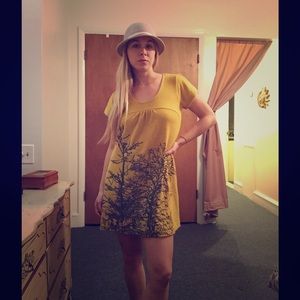 Funky People Gold Knit Sweater Dress