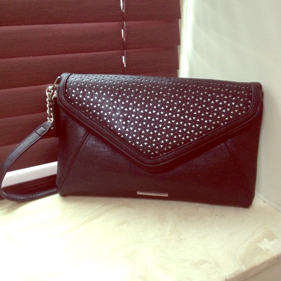 Black Leather Bag - laser cut detail
