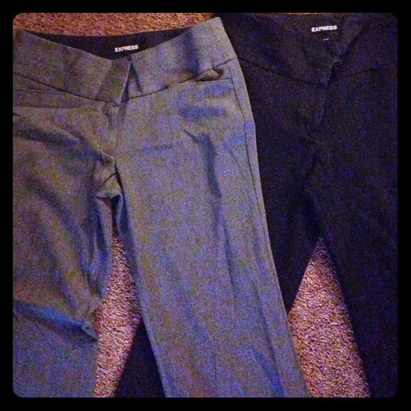 Size 6s express editor pants, Gray & Pinstripe