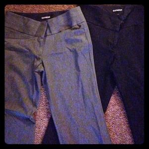 Size 6s express editor pants, Gray & Pinstripe