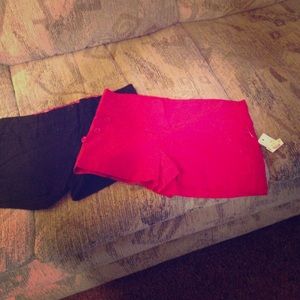 Size Med red and black shorts