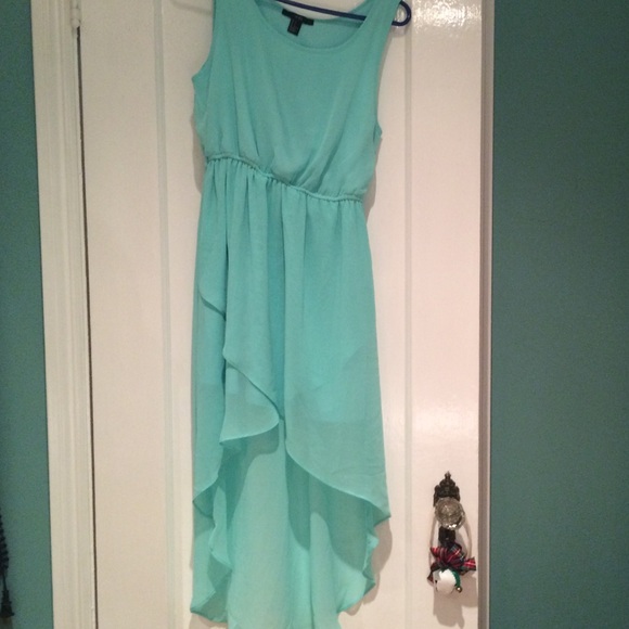 A light blue high low dress
