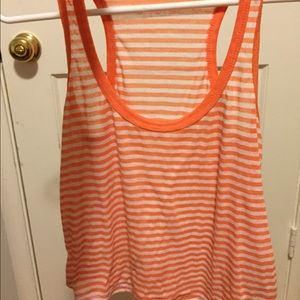 Orange& white stripped crop top