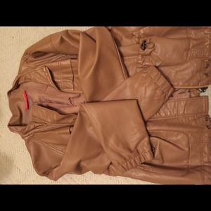 Camel Faux Leather Jacket