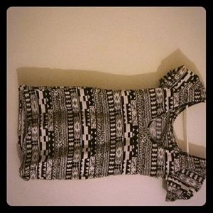 Black and white small  cocktail Aztec dress