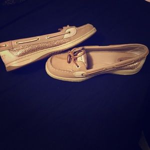 Gold Glitter Sperrys