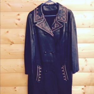 Vintage hand crafted leather coat