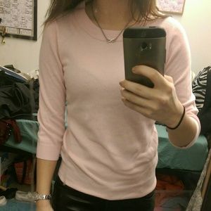 Light pink jcrew tippi cashmere 3/4 slv sweater