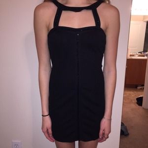 Sexy black dress with beading