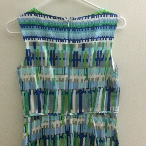 SOLD IN BUNDLE  blue green and tan dress - Picture 3 of 4