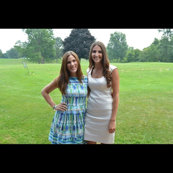 SOLD IN BUNDLE  blue green and tan dress - Picture 4 of 4