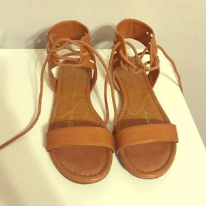 Brown Lace Up Sandals