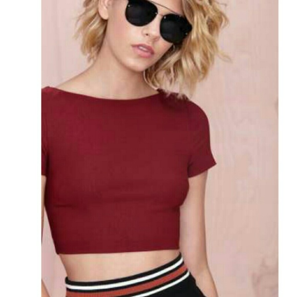 NWT Nasty Gal Maroon Crop Top