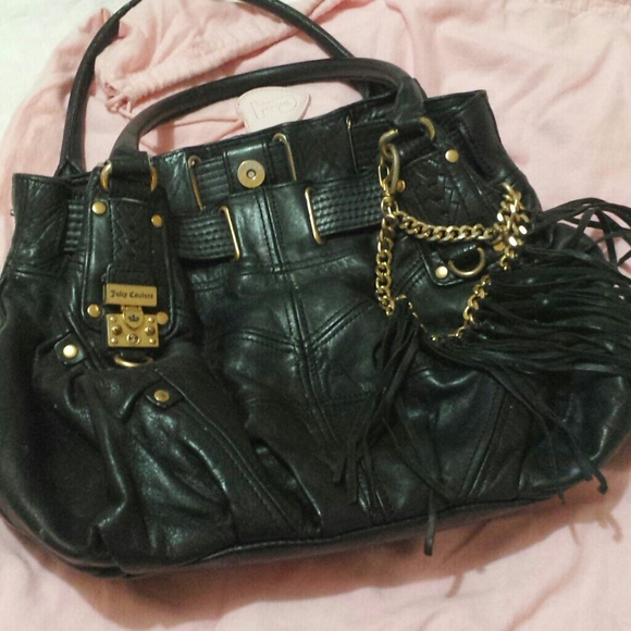 Juicy Couture black leather handbag