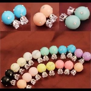 Celebrity double round ball beads ear plugs