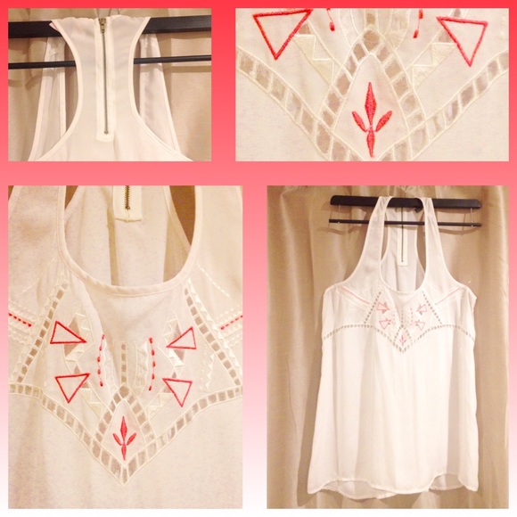 White racer back tank top