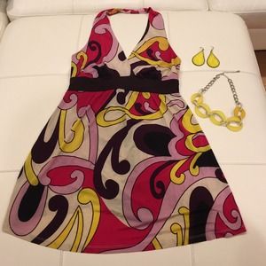 Pink/purple multi-color dress