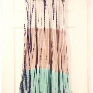 Tie dye midi maxi skirt