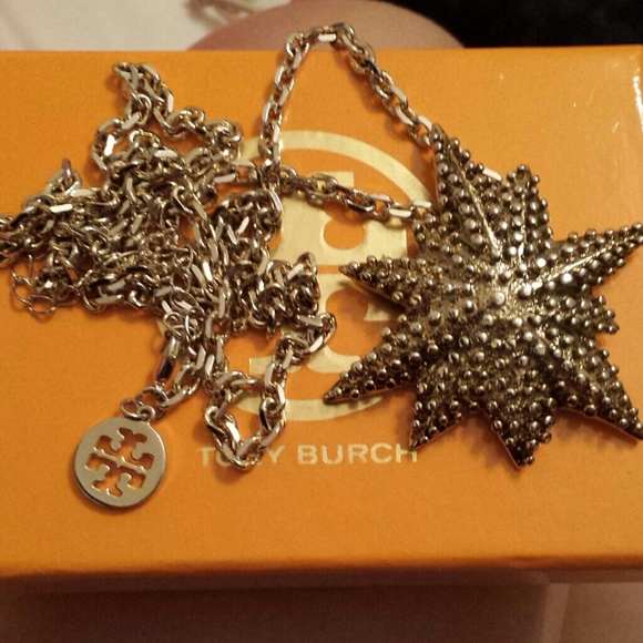 Tory Burch gold leave necklace