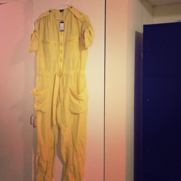Joseph Parachute Silk catsuit (yellow/gold)