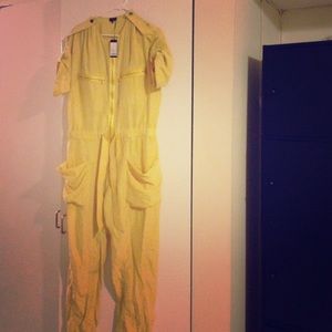 Joseph Parachute Silk catsuit (yellow/gold)