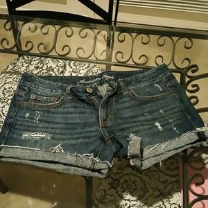 Ae Jean shorts with distressed look