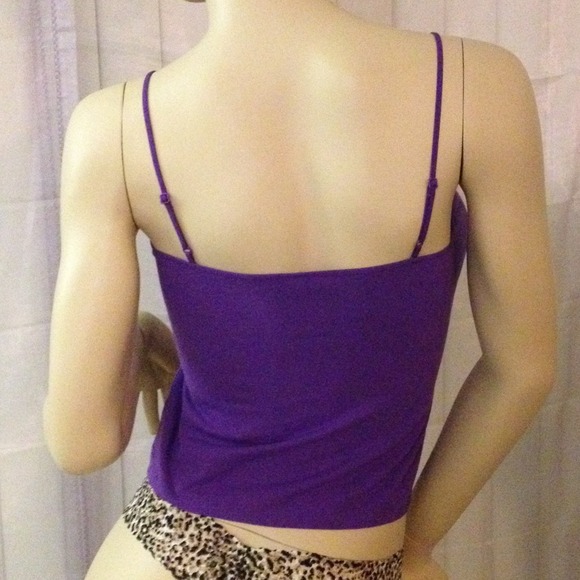 Rhinestone peacock feather purple tank top - Picture 3 of 4