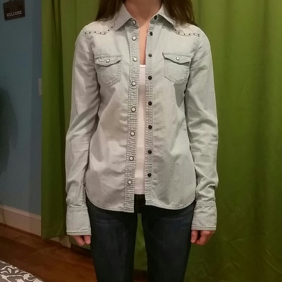 Denim button up