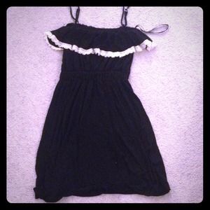 Cute black dress with cream crochet lace