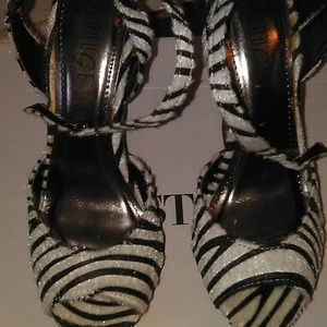 Womens zebra print wedges