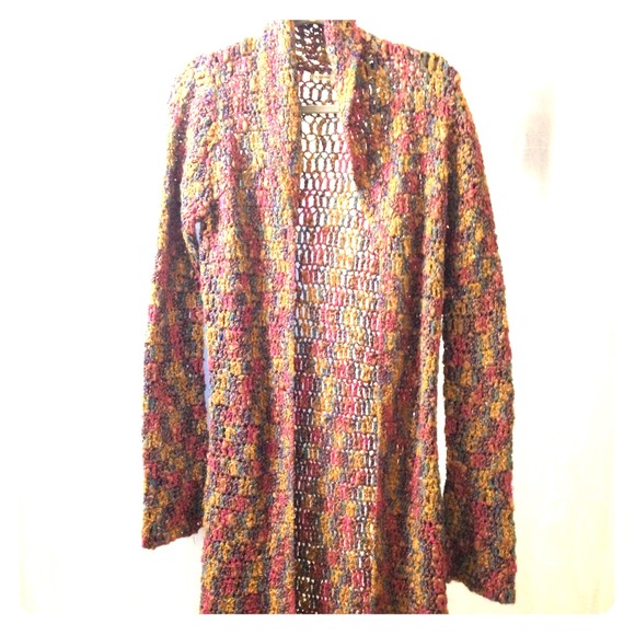 Co-operative Sweaters - Open knit sweater coat- size medium