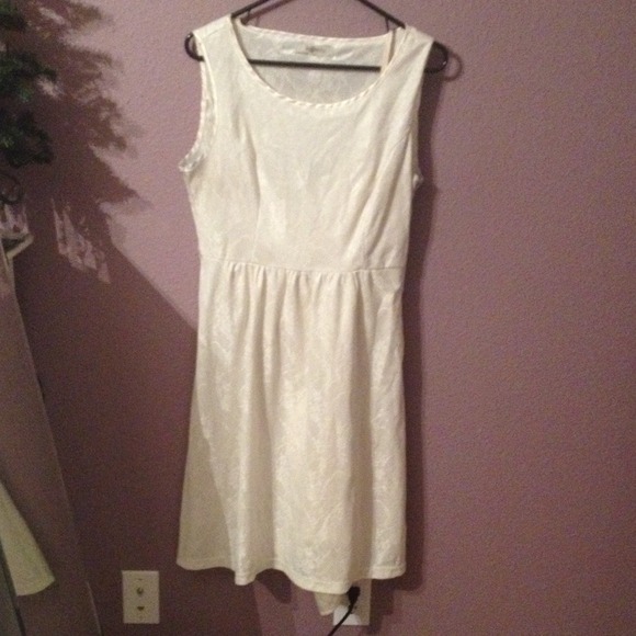 White Satin Lace Dress