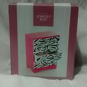 Pink & zebra print jewelry box