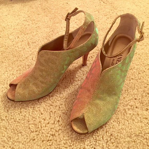 Vaneli di Notte Sparkly Open Toe Heels