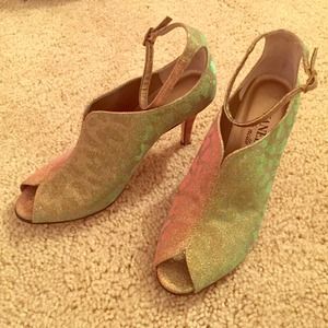 Vaneli di Notte Sparkly Open Toe Heels