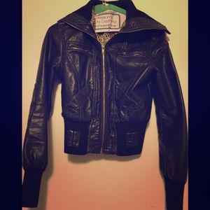 Black leather jacket