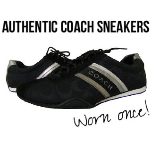 Authentic COACH Sneakers Black and Silver Lace Up