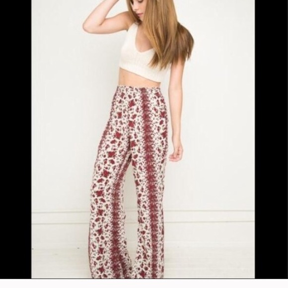 Brandy Melville Pants - Brandy Melville rose printed pants.