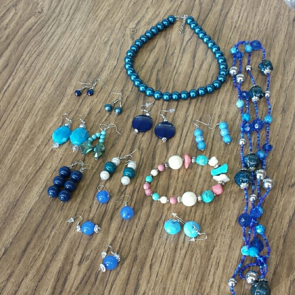 Earrings and necklace